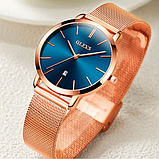 Ультратонкий стрільцевий кварцовий наручний годинник із металевим браслетом із японським механізмом, фото 7