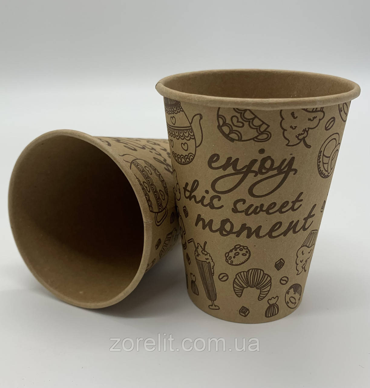 Стаканчики паперові 250 мл декор, 50 шт/уп, фото 1