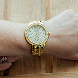 Наручний кварцовий стрілковий годинник жіночий ошатний з металевим ремінцем, фото 3