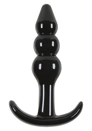 Анальна пробка NS Novelties Jelly Rancher Ripple T-Plug Black all СКІДКА all СКИДКА1387, фото 1