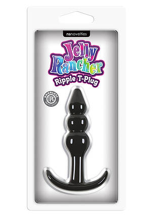 Анальна пробка NS Novelties Jelly Rancher Ripple T-Plug Black all СКІДКА all СКИДКА1387, фото 3