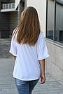 Біла футболка жіноча з принтом серцебиття, фото 8