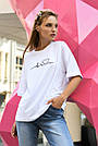 Біла футболка жіноча з принтом серцебиття, фото 6