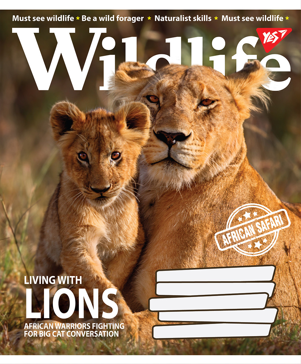 Набір зошитів учнівських А5/96 кл. YES Wild life (5 штук мікс)