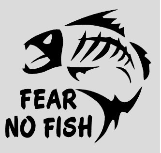 Вінілова наклейка  - Fear No Fish розмір 20 см