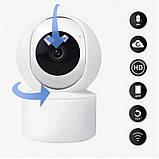 Бездротова поворотна IP камера WiFi Care Cam для відеоспостереження будинку з датчиком руху та нічним баченням, фото 9