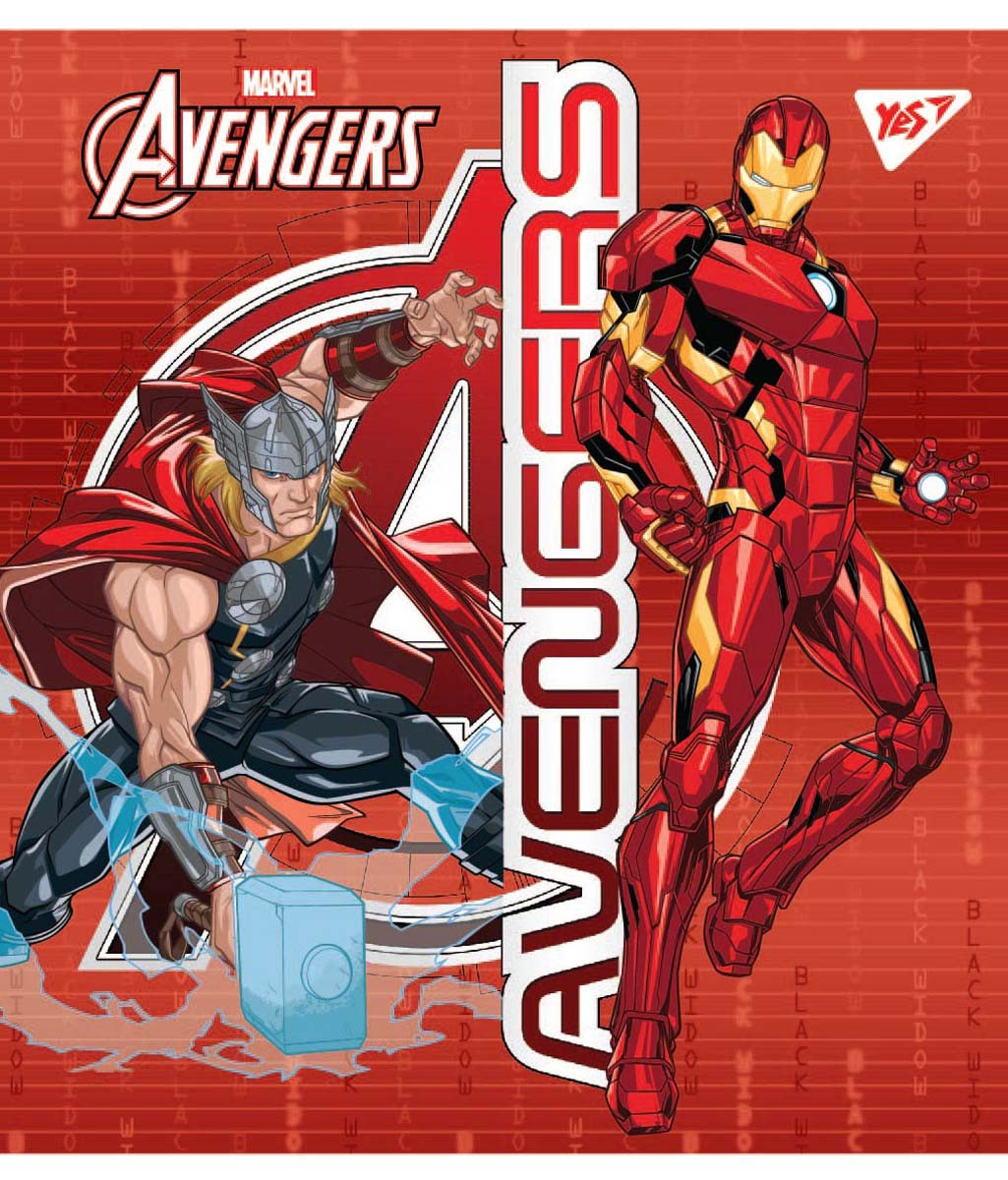 Набір шкільних зошитів  12 аркушів клітинка YES Marvel 10 штук