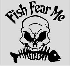 Вінілова наклейка  - Fish fear me розмір 20 см