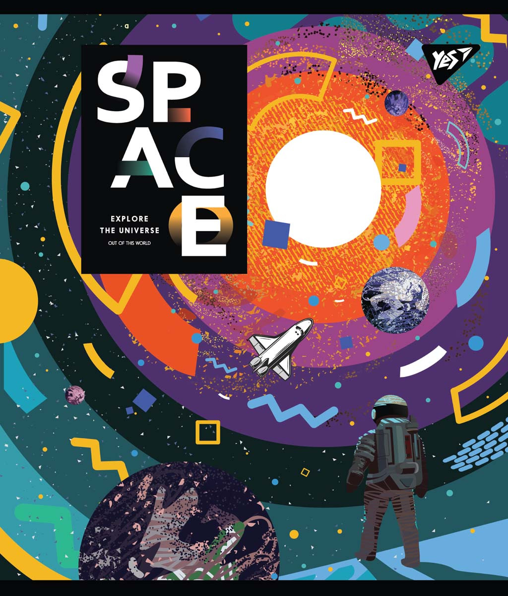 Набір шкільних зошитів  24 аркушів лінія YES Space Abstract 10 штук