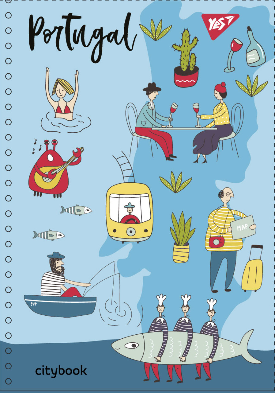 Зошит для записів YES А5/80 од. спіраль "European countries", фото 1