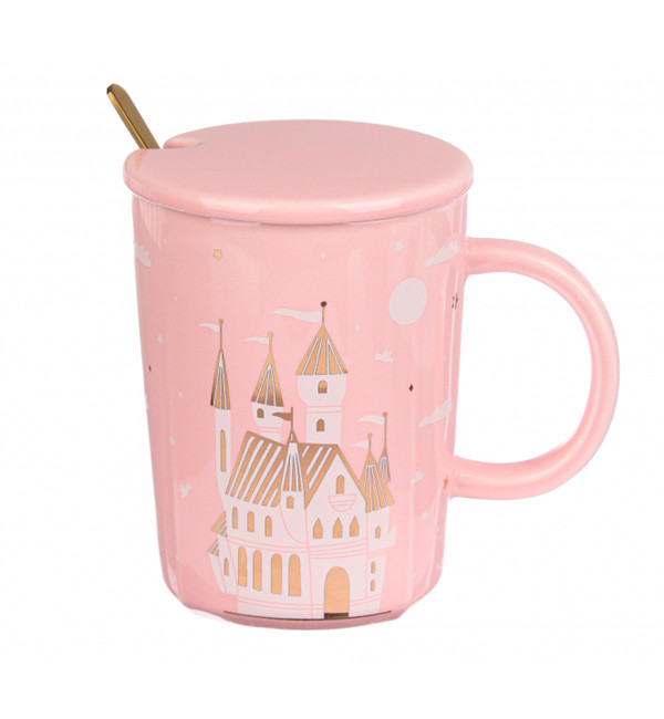 Чашка керамічна "Fairytale castle", 380 мл. + ложечка та блюдце