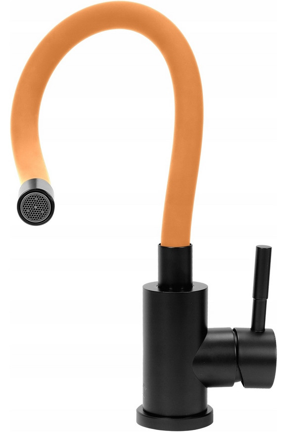 Змішувач Для Кухні Помаранчевий Fala Flexible Black (75778)