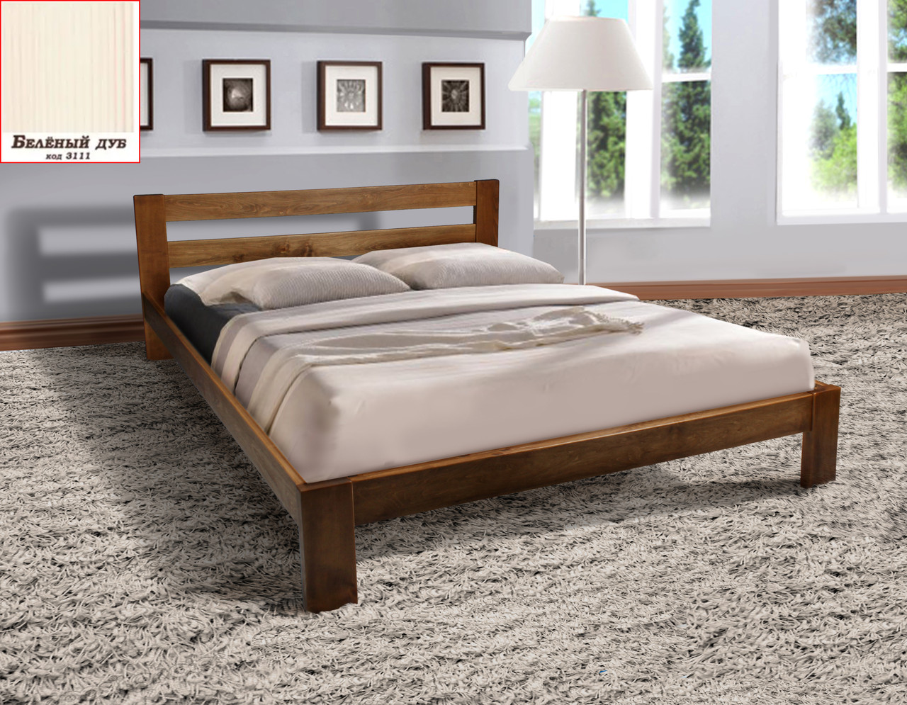 Ліжко Стар 1600*2000 вибілений дуб, фото 1