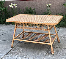 Стіл плетений обідній з лози 120х70см . Арт:5756