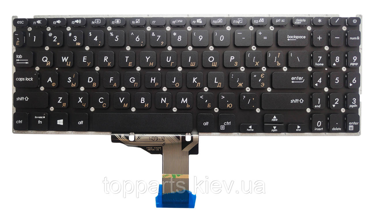 Клавіатура для ноутбука Asus V5000/Y5000 series чорна без рамки UA/RU/US