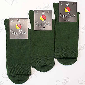Шкарпетки чоловічі демісезонні бавовна Super Socks, арт 009, розмір 42-44, хакі, 08502