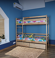 Двухъярусная кровать с ящиками babyson 4 лаковая 80x190см