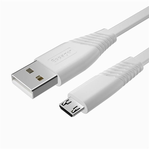 Кабель зарядний Essager USB A to microUSB плоский кабель 2 м White (EXCM-YXA02)