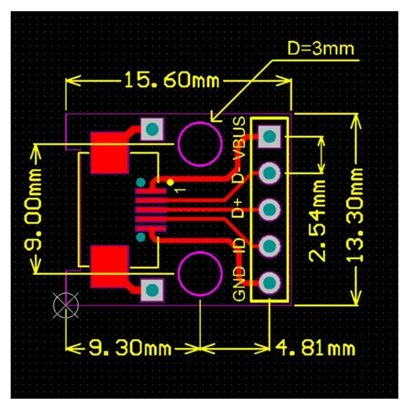 Коннектор micro USB на DIP 2.54 плата с разводкой гнездо разъем штекер ...