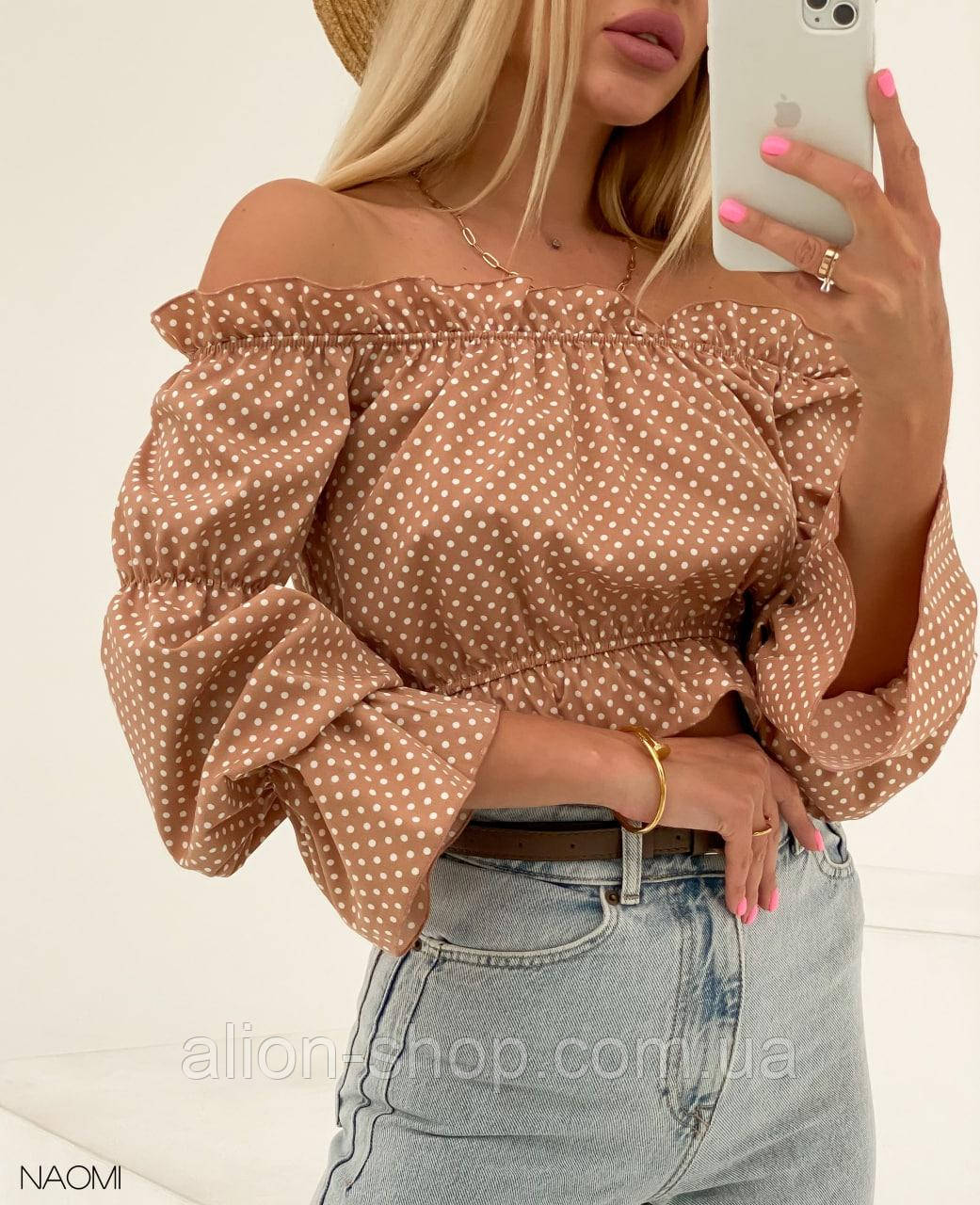 Блуза жіноча в горошок, фото 1