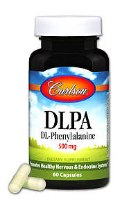 DLPA (фенилаланин) 500мг DL-Phenylalanine Carlson 60 капсул