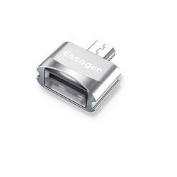 Адаптер Essager Micro USB OTG to USB Silver (ECJOTGM-WJ10)