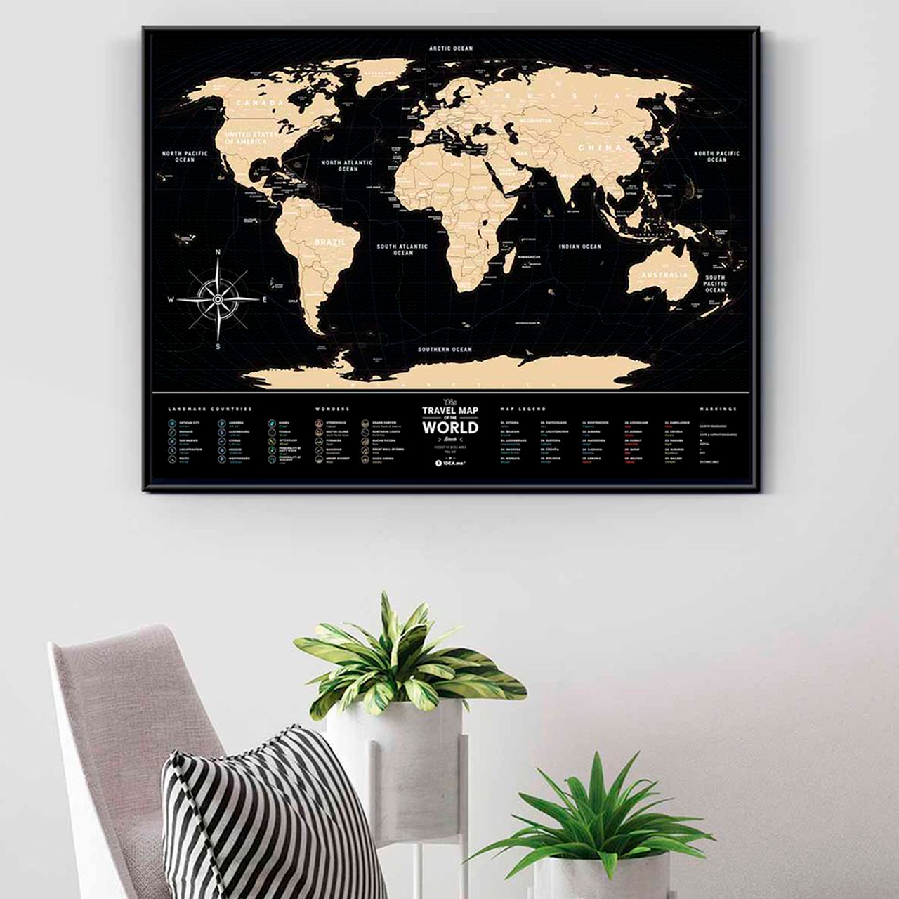 Скретч карта cвіту "Travel Map Black World"