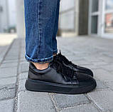 Кросівки кеди жіночі шкіряні Комфорт чорні розмір 38, фото 2