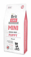 Сухой корм для щенков миниатюрных пород Brit Care GF (Grain Free) Mini  Puppy  Lamb с ягненком 7 кг