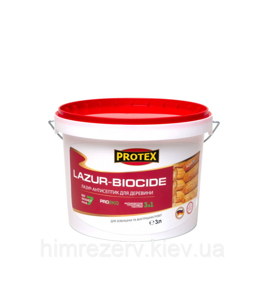 Лазур-Антисептик 3в1 ВД для дерева PROTEX 10кг (10л) кольори в асортименті