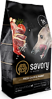 Сухой корм для взрослых собак всех пород Savory Adult All Breeds rich in Fresh Duck & Rabbit 3 кг