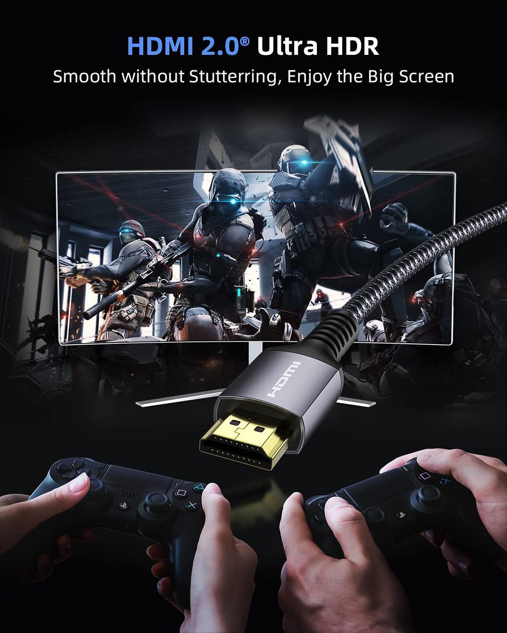 Кабель Высокоскоростной HDMI 4K 2м Stouchi 8 Гбит/с, 4K 60 Гц, HDR ...