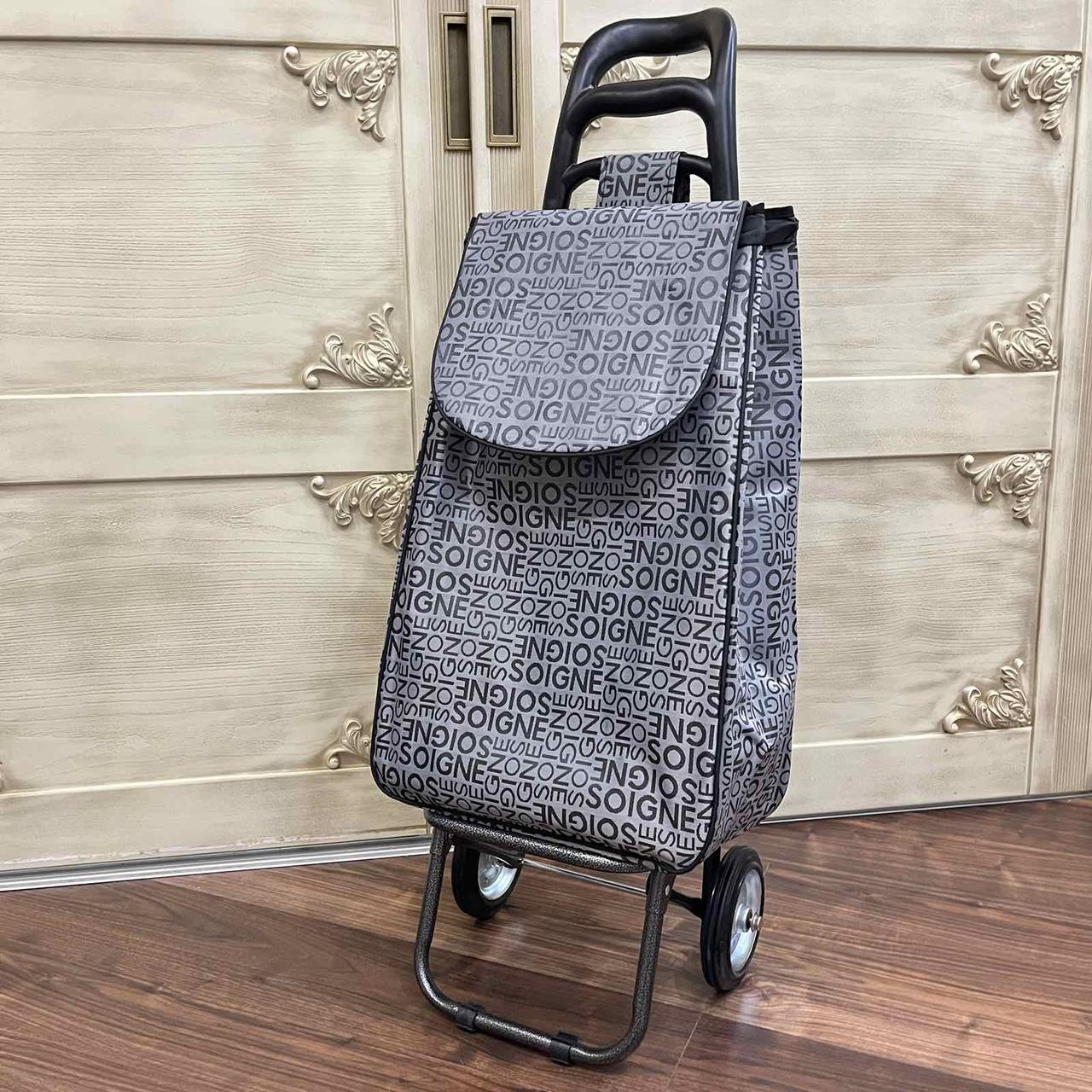 Візок (сумка кравчучка) на металевих коліщатках (тачка господарська) сіра, фото 1