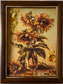 Картина з бурштину Натюрморт Панно н-104 30*40
