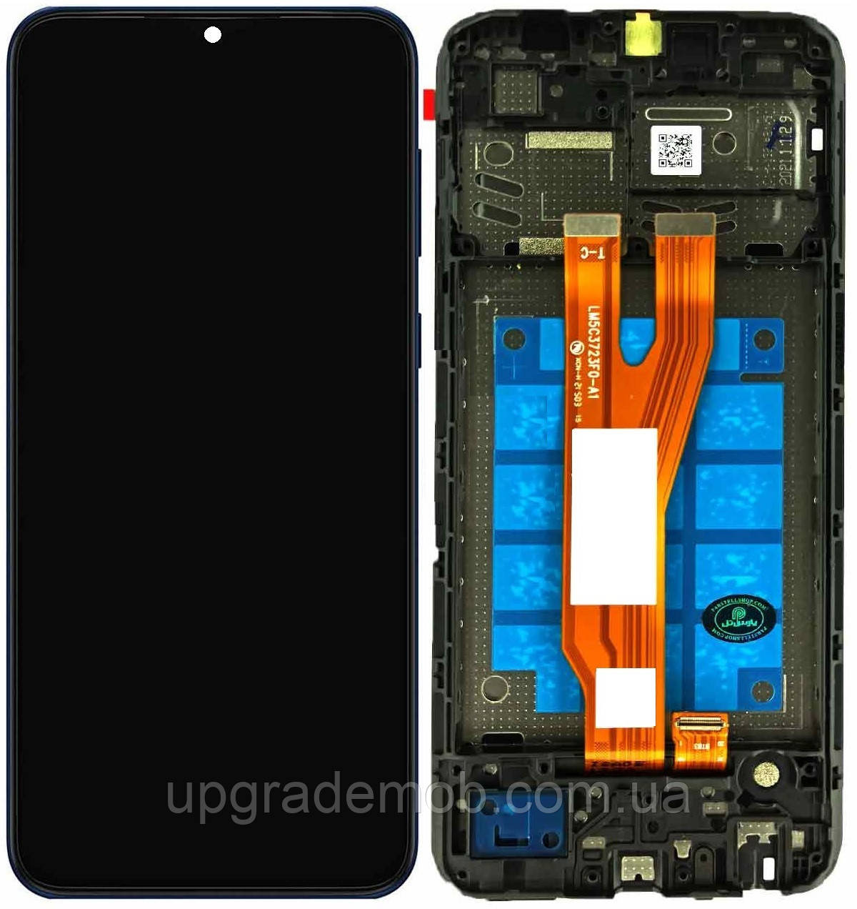 Дисплей модуль тачскрин Samsung A032 Galaxy A03 Core чорний оригінал з рамкою