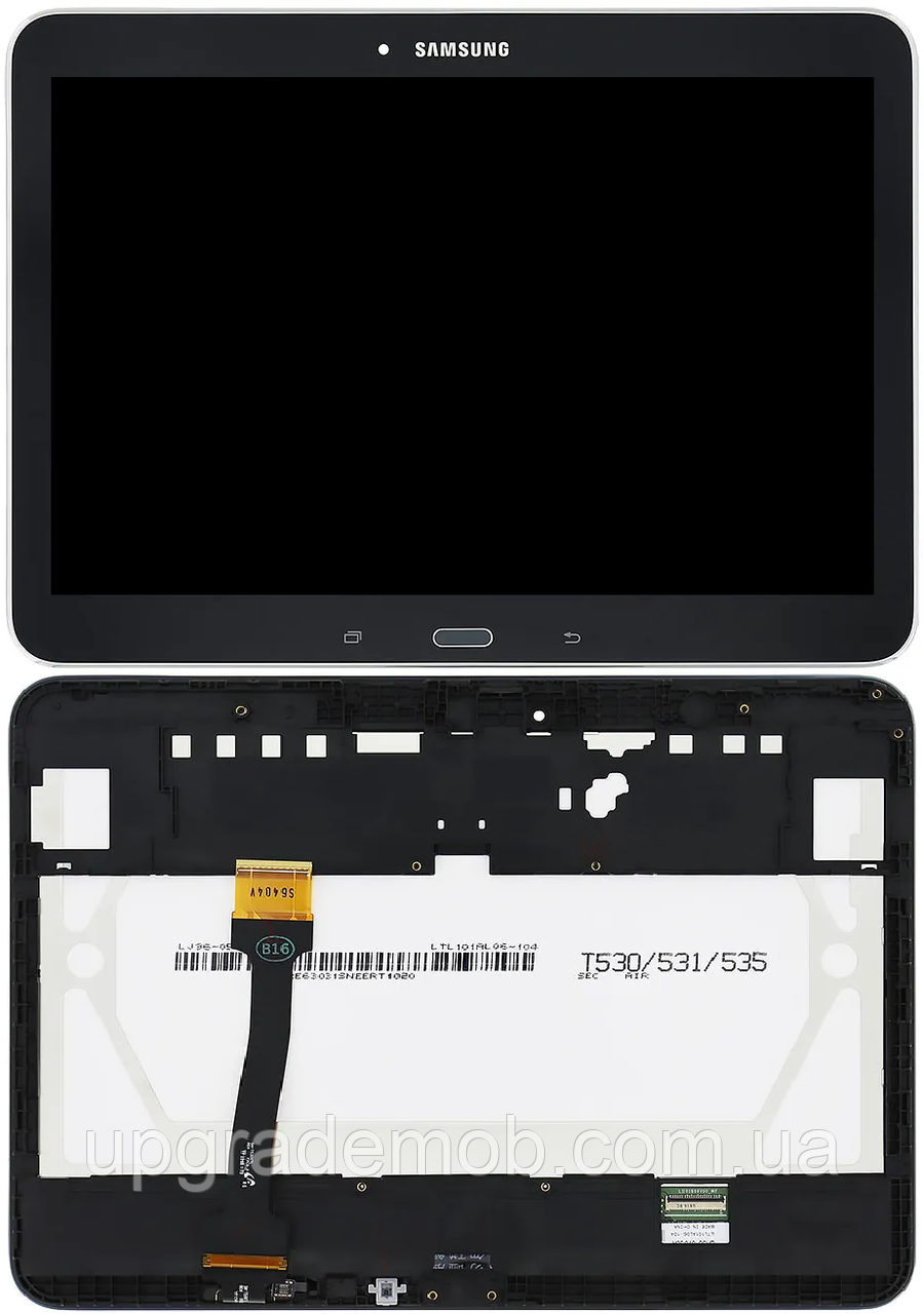 Дисплей модуль тачскрин Samsung T530 Galaxy Tab 4 10.1 /T531 /T535 чорний оригінал з рамкою