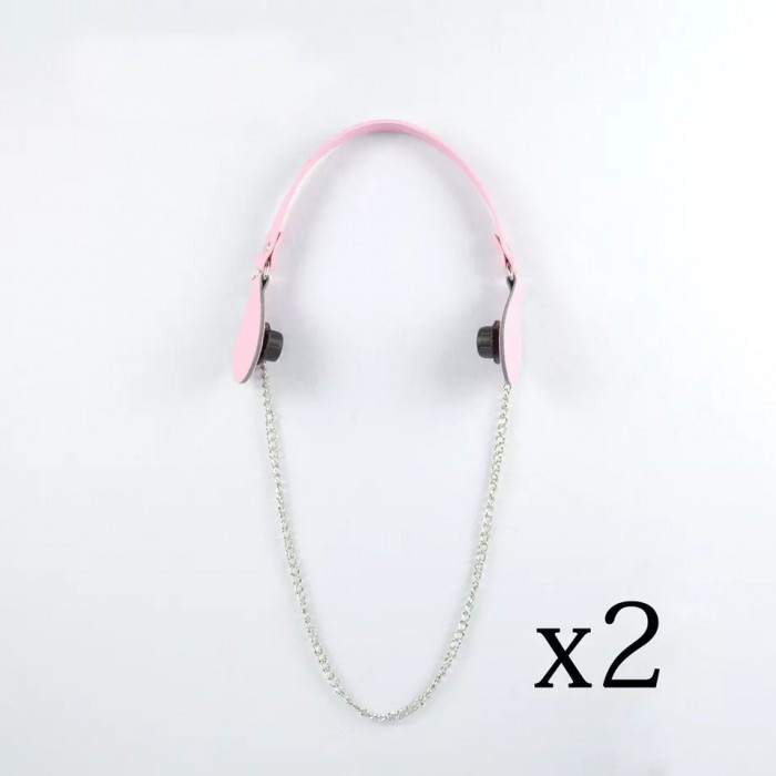 Якісні короткі ручки з ланцюжками 48 см, рожеві, фото 1