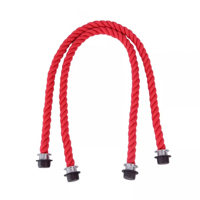 Якісні ручки канати 70 см зі срібним кільцем, червоні, фото 1