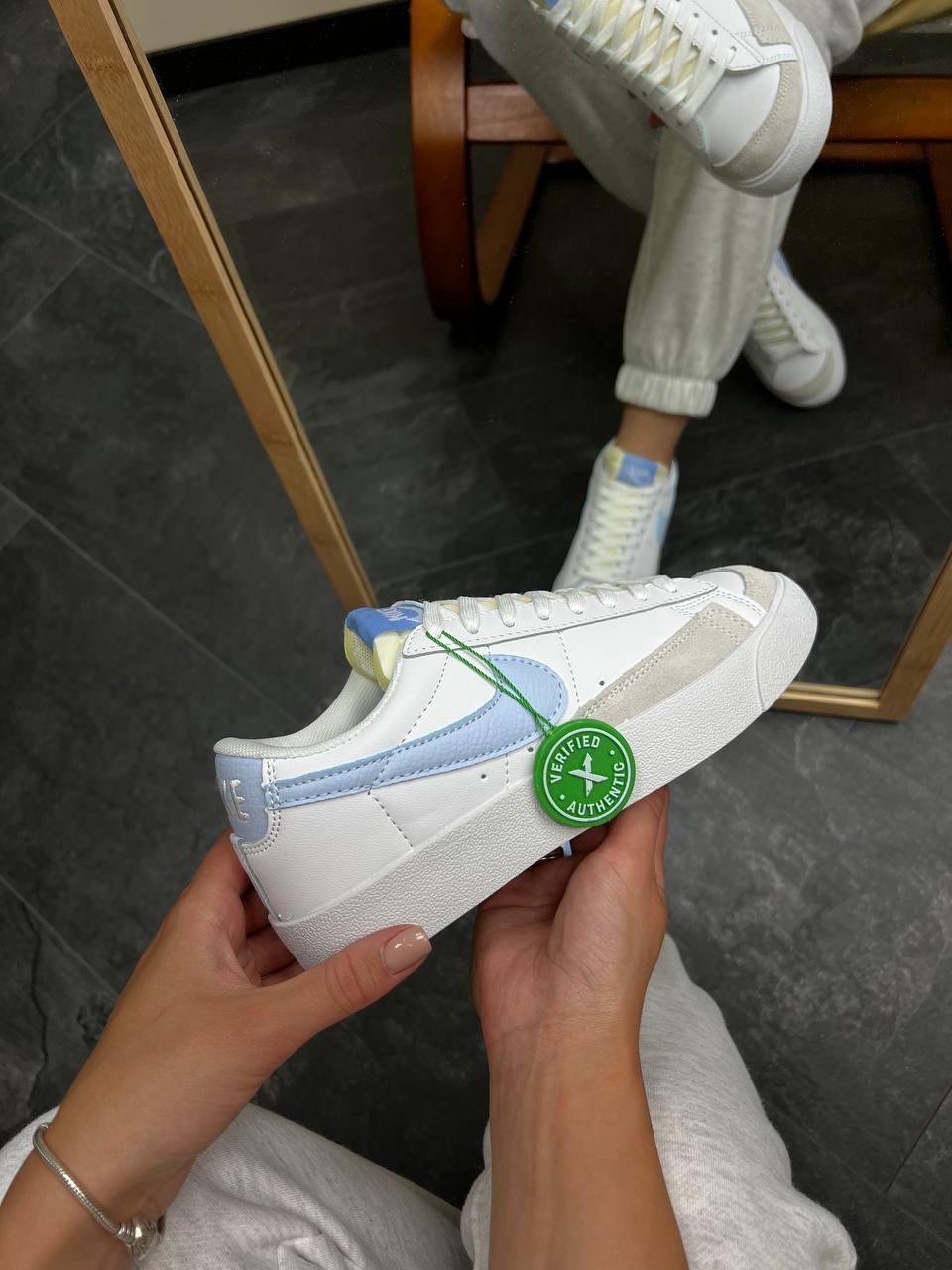 Женские кроссовки Nike Blazer low кожаные, осенние кроссовки найк ...