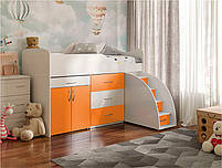 Ліжко-кімната Bed Room-5 жовтогаряче, висувна драбина-комод, висувний стіл, вибір кольору фасадів, фото 10