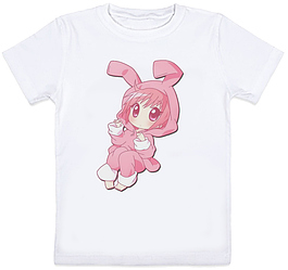 Дитяча футболка Kawaiii bunny girl (біла)