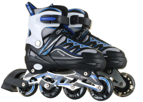 Ролики розсувні PU колеса,переднє світиться S 31-34 L-39-42 синій рожевий червоний, фото 1