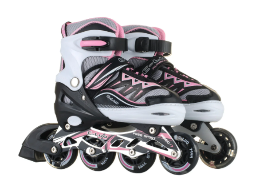 Ролики розсувні PU колеса,переднє світиться S 31-34 L-39-42 синій рожевий червоний, фото 2