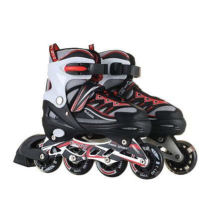 Ролики розсувні PU колеса,переднє світиться S 31-34 L-39-42 синій рожевий червоний, фото 3