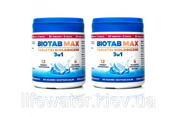 BioTab MAX 3в1: Біологічні таблетки для септиків та очисних споруд (48 + 4)