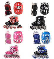 Детские раздвижные ролики Combo с комплектом защиты и перестановки колес