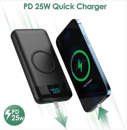Зовнішній акумулятор Power Bank HX160Q2 30800mAh 25W-PD (2USB+Type-C) зарядний пристрій, універсальна батарея, фото 1