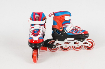 Ролики для дітей З розсувною системою баклів шнурівкою та поліуретановими колесами Алюмінієва рама Червоні