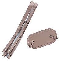 Набір шкіряної фурнітури для рюкзака з дном 20х10, кава