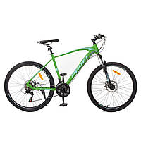 Велосипед для подростка С надувными колесами 26" амортизацией и дисковым тормозом Зеленый PROFI VELOCITY!